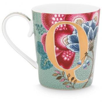 PiP Studio Floral Fantasy Becher Alphabet hellblau 0,35 l