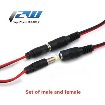 5-Pack 12V DC Female to Male Adapter Cable for CCTV Camera