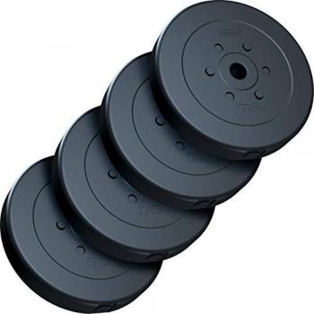 ScSports 10 kg Olympic‑Style Dumbbell Plates (2×5 kg), 31 mm, Cement‑Filled, Black