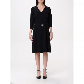 Calvin Klein Vestido corto con cinturón de crepé