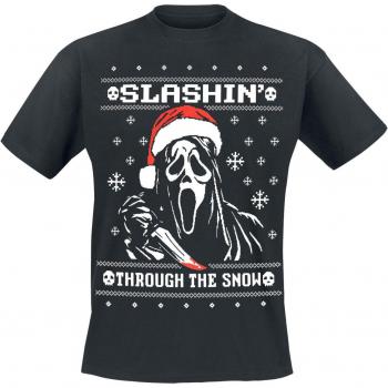 T-Shirt Ghostface Slashin Through The Snow Scream Uomo Nero (S a XXL)