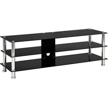 Gehärteter Glas-TV-Tisch „Black” – 120 × 40 × 40 cm