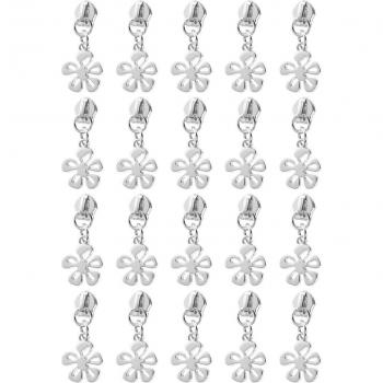 Set de tiradores de cremallera en metal, 20 unidades, diseños en flor y corazón, ideal para DIY y equipaje, tamaño #5