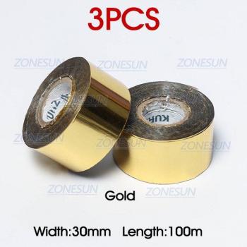 Ruban d'impression thermique ZONESUN, 30x100m, 5 rouleaux pour plastique et papier