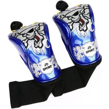 Cubierta de Cabeza para Híbrido de Golf 2pcs PU Cuero Patrón de Cráneo