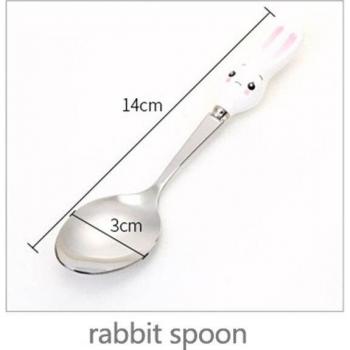Adorable Ceramic Handle Fork and Carrot Spoon for Children