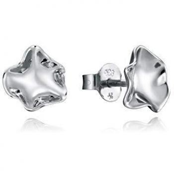 Pendientes Trend Viceroy de plata de ley rodiada con forma de placa irregular