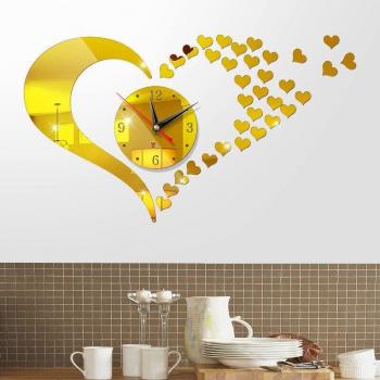 Reloj de pared acrílico silencioso con espejo 3D