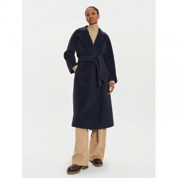 Tempera‑Mantel von Max Mara – Damenmodell, Dunkelblau, Taillengürtel, Größe 44