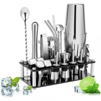 Party‑Shaker‑Set 23‑teilig – Boston‑Rührgerät mit Edelstahl‑Kugel