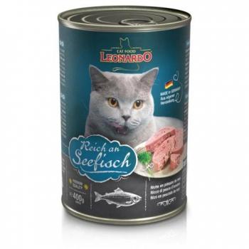 Leonardo lata de comida húmeda rica en pescado para gatos adultos