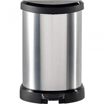 CURVER Cubo basura COCINA papelera IML Metalizado cierre pedal 20 litros