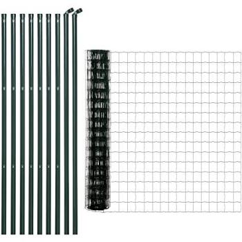 Malla de Alambre Outsunny 10 m × 2 m Verde con Postes y Refuerzos de Acero