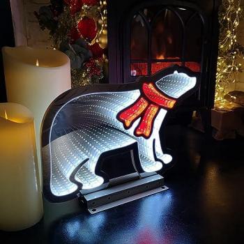 40cm LED Infinity Polar Bear Decoration (Samuel Alexander, Red Scarf)