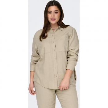 Camisa Caro de ONLY CARMAKOMA en color beige