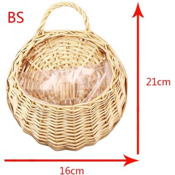 Cesta de ratán para flores colgante