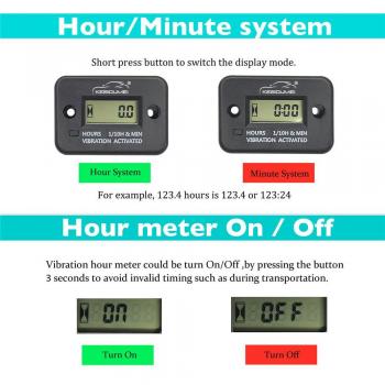 Digital Waterproof Hour Meter with Replaceable Battery