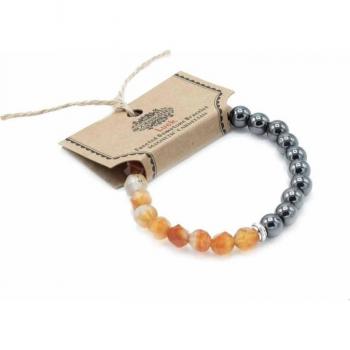Faceted Orange Carnelian Bracelet with Magnetic Fastening