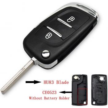 Dandkey Autosleutel Flip Key Behuizing voor Citroën C3