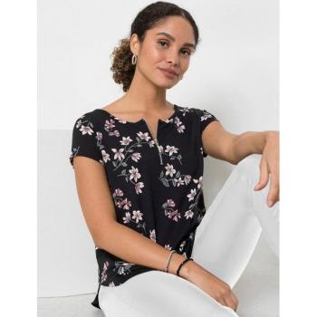 Helline Short Sleeve T‑shirt Noir‑Écru 38 – 50 % coton / 50 % modal imprimé