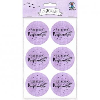 URSUS 24 Sticker 'Konfirmationseinladung' flieder