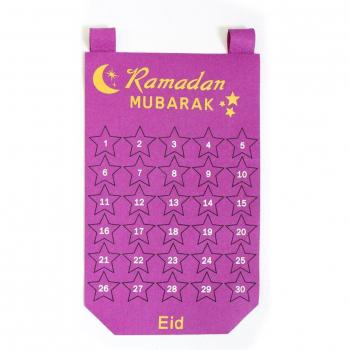 Calendrier de compte à rebours en tissu pour le Ramadan, décorations Eid Mubarak, accessoires de fête musulmane