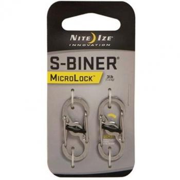 Nite Ize Micro Lock Mini Carabiner, Stainless Steel – Pair (Pack of 2)