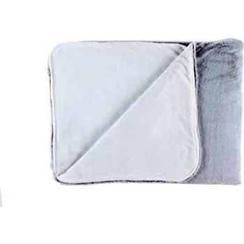 Couverture 140 x 200cm longs poils, gris