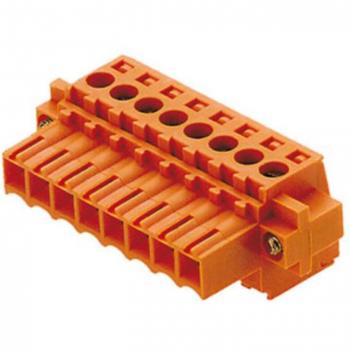 Borne de conexión Weidmuller 10 vías, paso 3.5mm, 17A, Naranja, montaje de cable, tornillo
