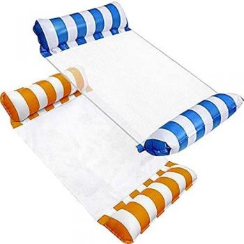 Wasserbett Lounge Chairs Klappbare Rückenlehne (hellblau+orange)