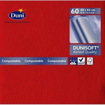Serviettes de table Duni Dunisoft 40 x 40 cm Rouge