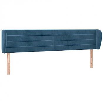 Testiera ad Orecchio Blu Scuro 183x23x78/88 cm in Velluto