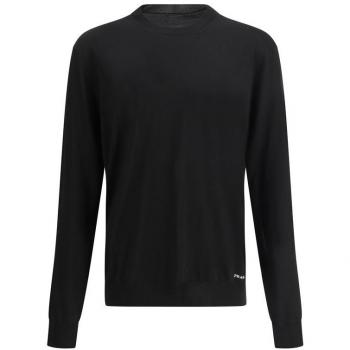 Prada Male L Black Silk Round‑Neck Pullover – 2025 Edition