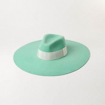 Sombrero de Fieltro Verde para Estilo Iglesia