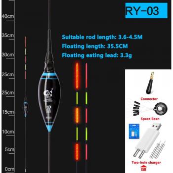 Flotador electrónico LED con cargador y accesorios de pesca