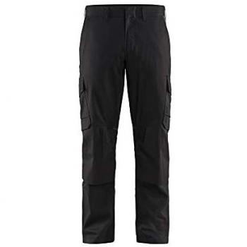 Pantaloni Professionali 1448 Nero Grigio scuro, Tasche per Attrezzi e Ginocchiere Elastiche