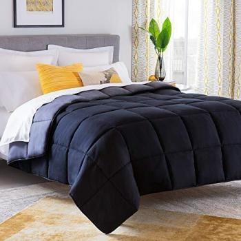 Reversible Downless Comforter – Linenspa, Hypoallergenic, Black