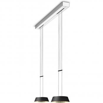Lampada sospesa LED Oligo Glance 2 luci nera