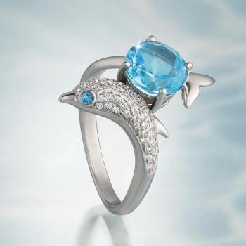 Zarter Delfinring für die Braut mit Zirkonia