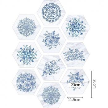 Blue and White Porcelain Tile Art Adhesive