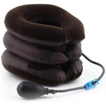 Tractor cervical inflable azul y marrón