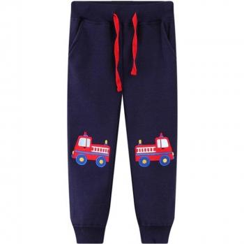 Cartoon Rocket Cars Print Broek voor Jongens Kind