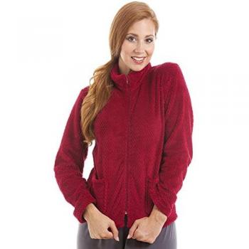Camille PlushZip Nightwear in Burgundy
