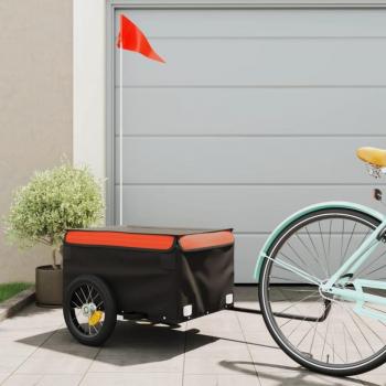 Rimorchio per bicicletta 30 kg in Ferro Nero e Arancione