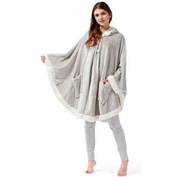 Weiche Tagesdecke Grau – Cashmere‑Gefühl im Poncho‑Stil