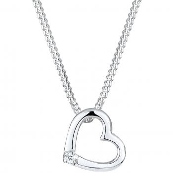 Elli SILVER LOVE Heart Necklace mit 0,015 ct. Diamanten