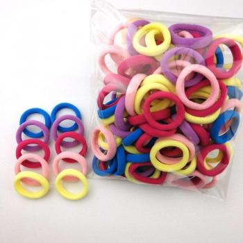 Accessoires cheveux noirs-blancs – 100 bandes élastiques