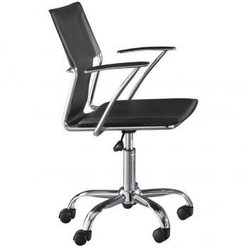 Sedia Ufficio Tomasucci Lynx 1446 in Pelle Ecologica Nera e Struttura Metallo