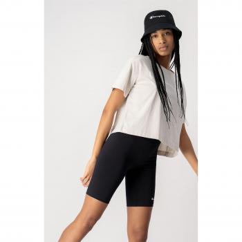 T-shirt Cropped Bianca con Logo Champion
