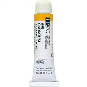 Peinture aquarelle tube Holbein, 5 ml, Jaune Cadmium Clair